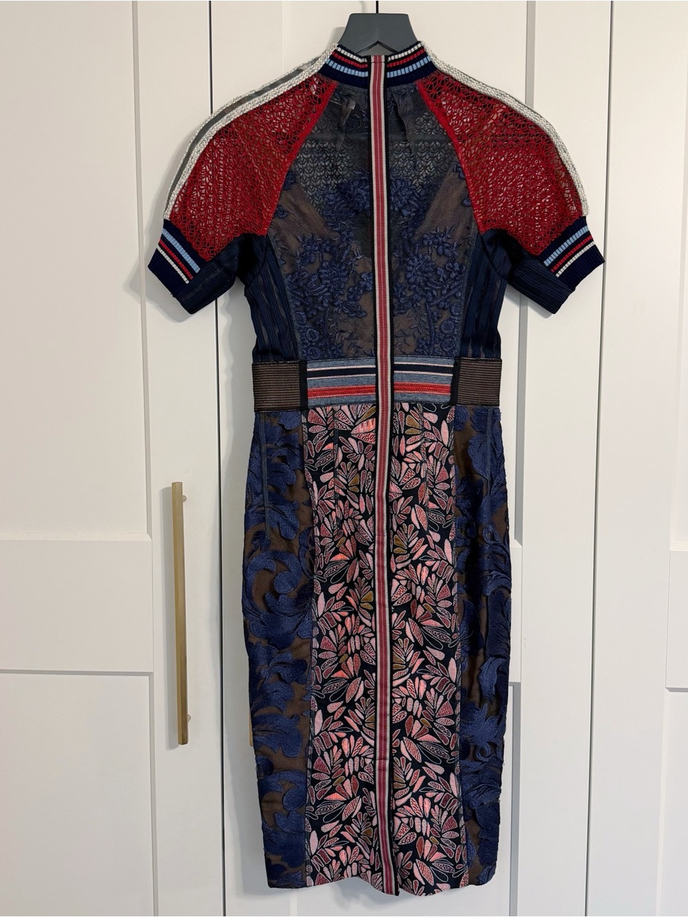 Anthropologie Byron Lars Women’s 2 Jewel Jacquard Sheath Dress Embroidered - Picture 7 of 11